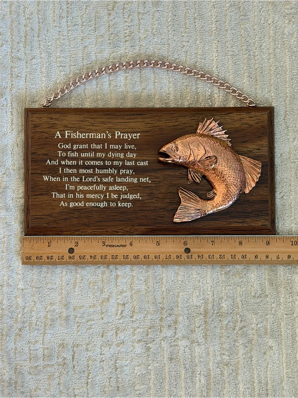 A Fisherman's Prayer Wall Plaque - Copper Fish Accent